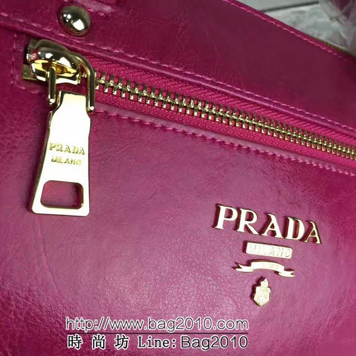 普拉達PRADA原單 PRADA0828原版油臘皮 手提肩背包 PHY1114
